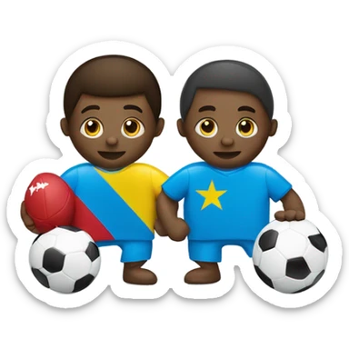 Dr Congo and Somalia flag playing football  sticker