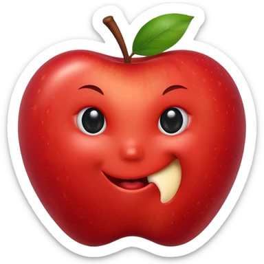 Bite Mark  on a apple  sticker