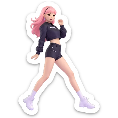 Jennie from Blackpink, full body, dynamic pose sticker