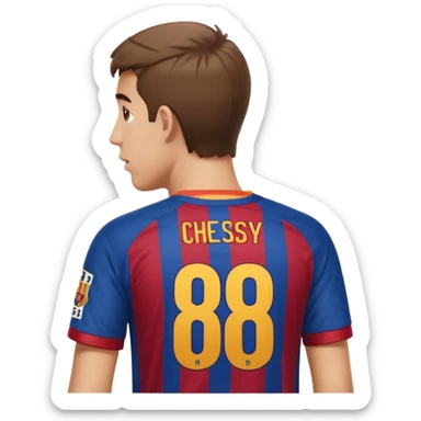 buat custom barcelona nama chessy nomor punggung 8 menghadap belakang hanya baju nama chessy sticker
