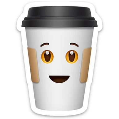 paper coffee cup without face sticker