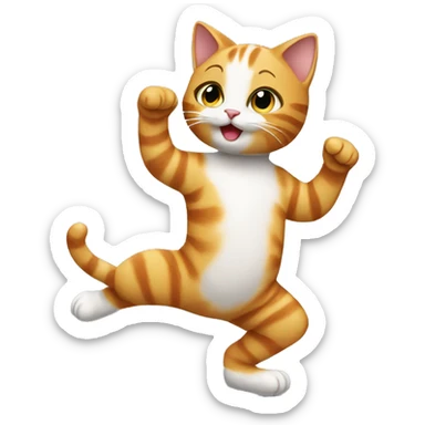 Cat dancing to the tango sticker