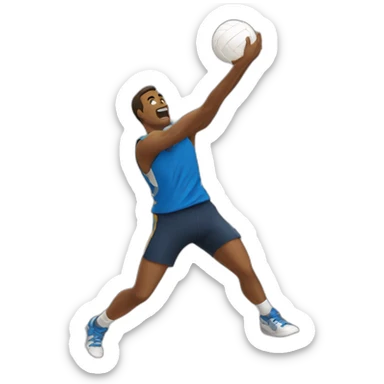 Man Spiking a Volleyball sticker