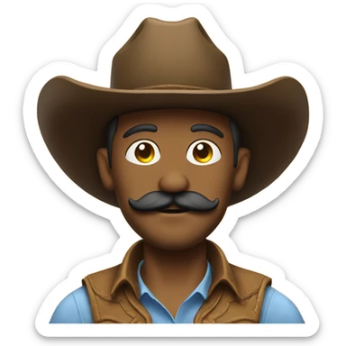  Cowboy with a big mustache tipping hat sticker