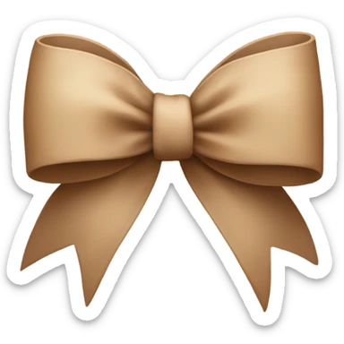 brown bow with beige star sticker