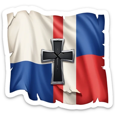 French flag with a cross through it sticker