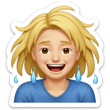 Laugh crying ripping hair out sticker