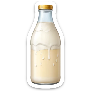 milky fermented drink bottle, soft label. sticker