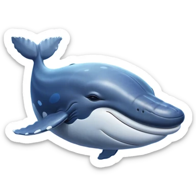 Meme-Worthy Cute Sleeping Humpback Whale Portrait Emoji, Head resting peacefully with a contented smile, showcasing an enormous blue-gray body with gently drifting pectoral fins and eyes softly closed in serene slumber, Simplified yet adorably endearing features, highly detailed, glowing with a soft, drowsy deep-sea light, high shine, relaxed and utterly lovable, stylized with an air of playful oceanic laziness, soft glowing outline, capturing the essence of a sleeping humpback whale that feels destined to become the next viral icon of adorable marine rest! sticker