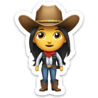 cowboy hat on girl sticker
