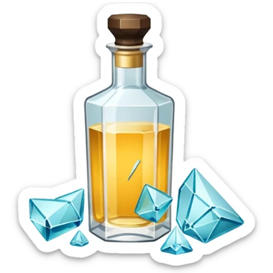i want a shattered cologne with little pieces everywhere sticker