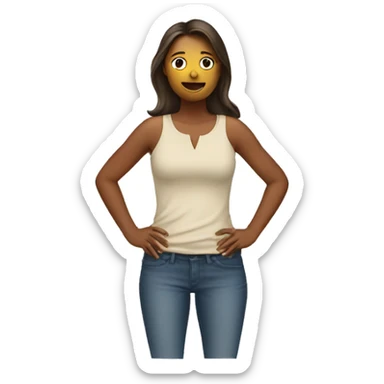 Generate an emoji of a woman covering her torso sticker