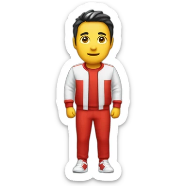 mono con chándal rojo alegre sticker