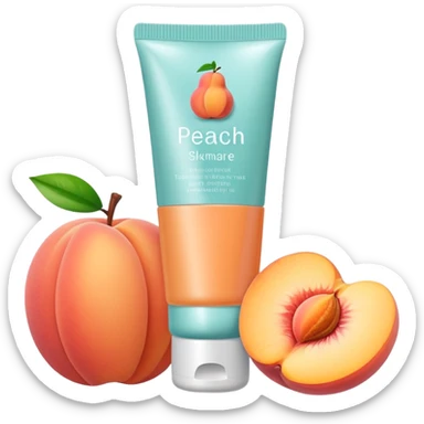 peach skincare tube sticker
