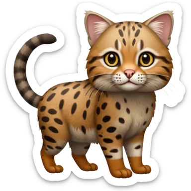 Realistic wild natural Pallas-cat-ocicat-ocelot-Rusty-spotted-cat-fusion-hybrid-animal-creature, full body sticker