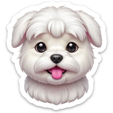 dog white maltesse sticker