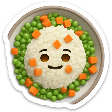 risotto with peas and carrot cubes sticker