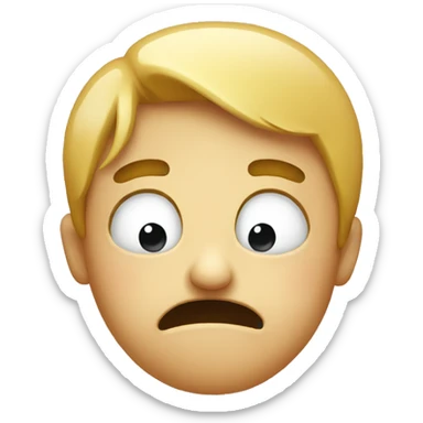 Embarrassed emoji with a tear wanting to leave  sticker