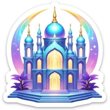 Epic divine legendary celestial complex detailed iridescent aesthetic-scenery-Decorationsm sticker