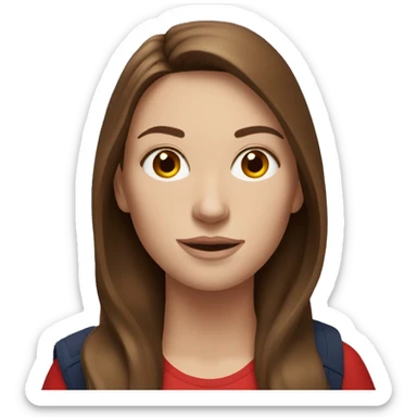 White woman with long brown hair holding Red Bull sticker