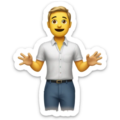 person with hands up shrugging emoji sticker