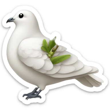 A white dove with an olive branch sticker