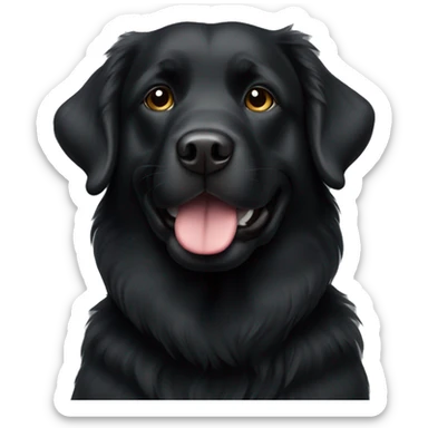 Fluffy black lab sticker