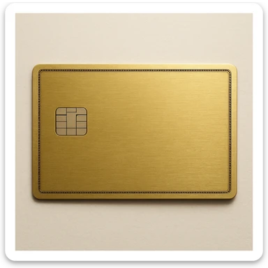 realistic style American Express Gold credit card, gold color, no text sticker