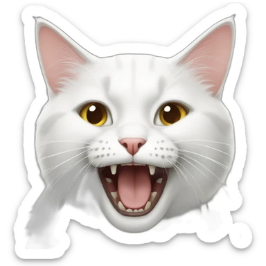 Shouting lady white cat meme sticker