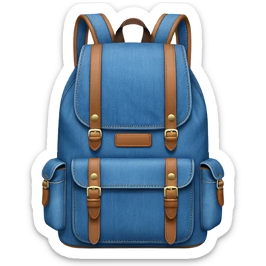 simple denim backpack 

 sticker