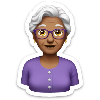 Granny with purple shirt sticker