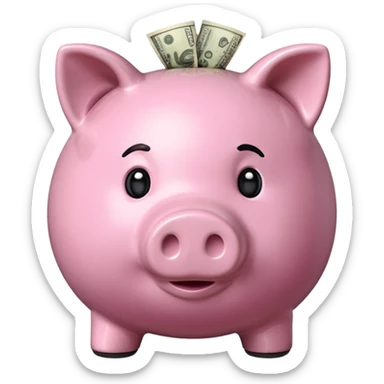 money in a piggy bank sticker