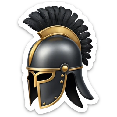 roman helmet steel centurion black plumage sticker