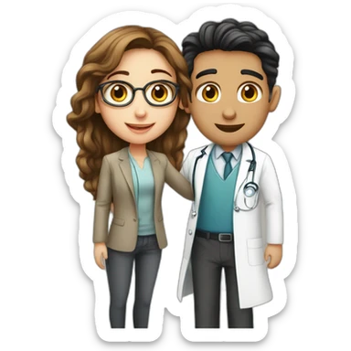 Jewish girl friend with ophthalmologist long Arabic boy sticker