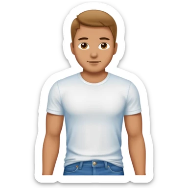 Sexy man, White T-Shirt, jeans sticker