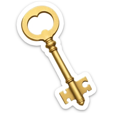 The design is an antique-style (or "skeleton") key. The color is a worn, textured gold or brass, which will stand out against YouTube's dark mode and ties into the yellow text boxes on your thumbnails. The key itself symbolizes "unlocking" the "unseen" or "secret" stories you cover. sticker