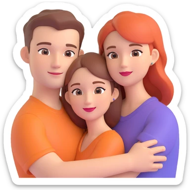 couple posing, close up pose, living room background sticker