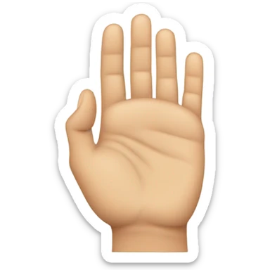hand flat side view thumb tucked in sticker