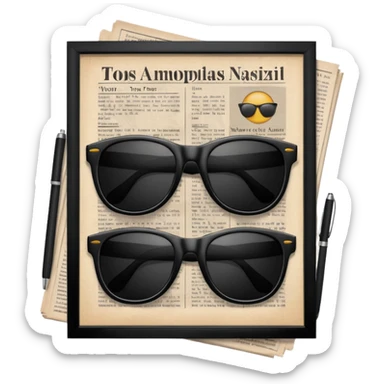 Sunglasses on newspaper sticker