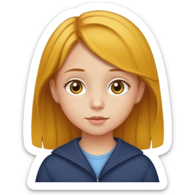 Sarı ve kumralımsı saç ela gözlü kücük kız sticker