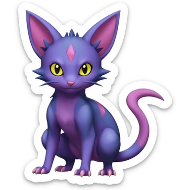 Sneasel-Purrloin-Nidorino-Fakémon-hybrid-creature (full body)  sticker