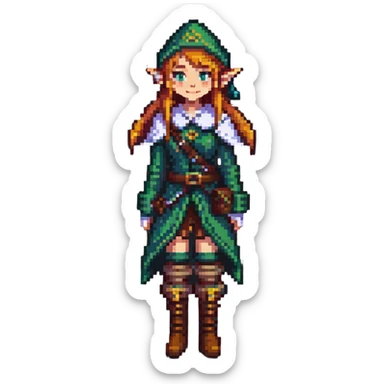 female elf adventurer sticker