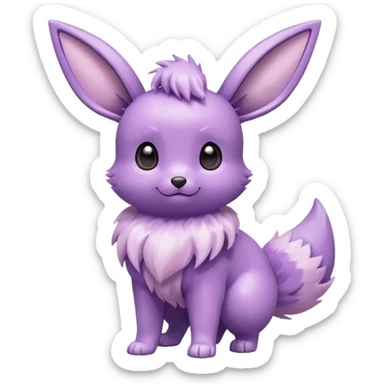 Kawaii Shiny Pastel Purple Eevee Full Body sticker