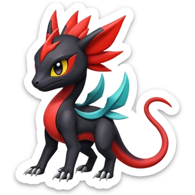 Colorful Cool Badass  Meloetta-Litten-Salandit-Guilmon-Darkrai-Pokémon-Fakémon-fusion-hybrid-creature sticker
