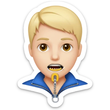 zipper mouth sticker