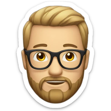 Dan with hipster beard and glasses no hair sticker