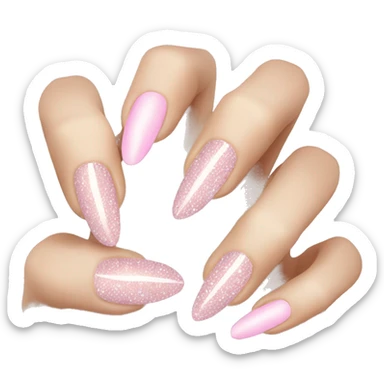 Light pink sparkly nails manicure sticker