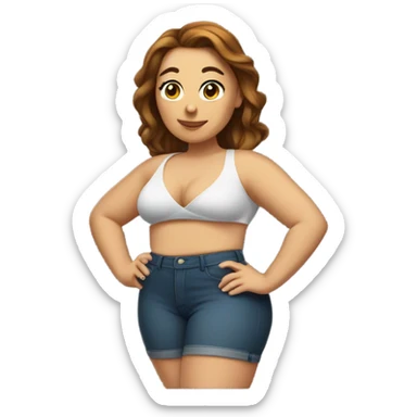 single Slim-Thicc white woman posing (hourglass figure) sticker