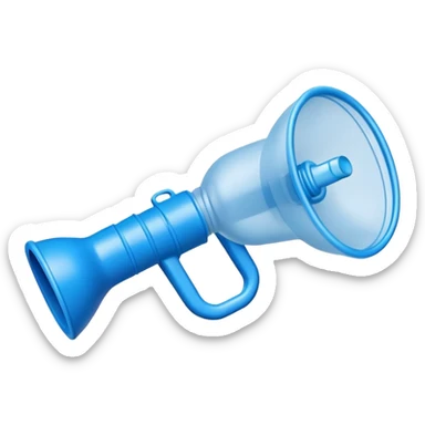 Blue plastic mouthpiece for VO2 max testing with breathing valve, exercise laboratory equipment sticker