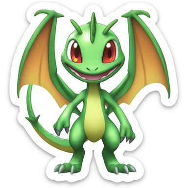 Cool Edgy Cute Chibi Legendary Shiny Fakemon-Pokémon-Flygon Full Body Detailed High Quality sticker